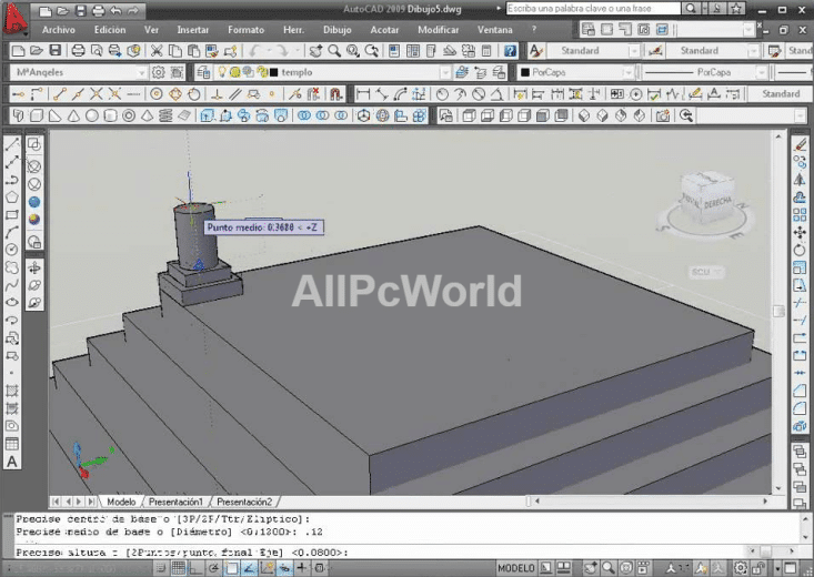 Interface utilisateur 3D d'Autodesk AutoCAD 2009