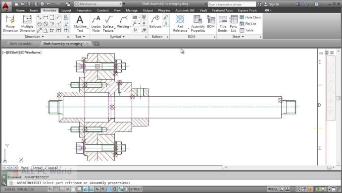 Examen et fonctionnalités d'Autodesk AutoCAD Mechanical 2014