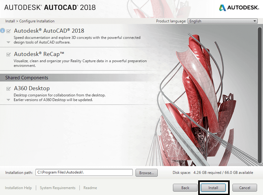 Téléchargement gratuit d'AutoCAD 2018